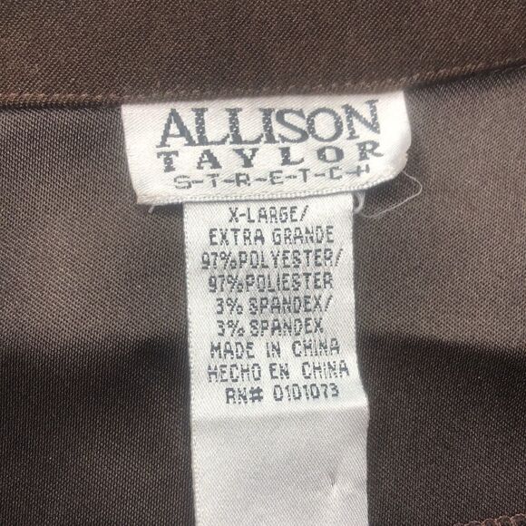 ALLISON TAYLOR S-t-r-e-t-c-h Brown Button-Down Long-Sleeve Shirt / Top / Jacket - Picture 7 of 9